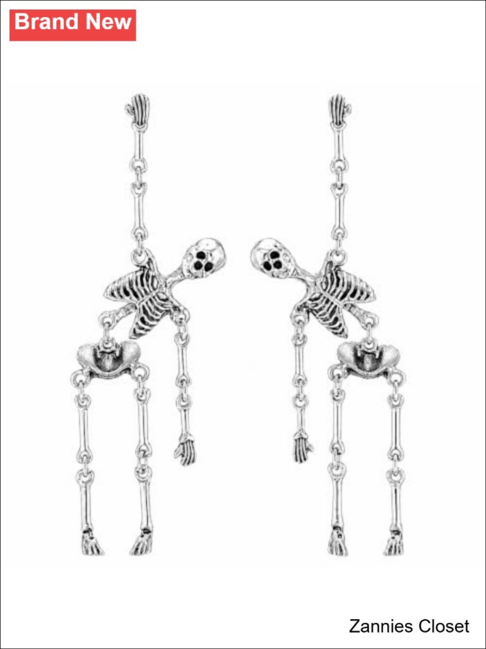 👻 Gothic Skeleton Dangle Earrings Halloween Costume Jewelry